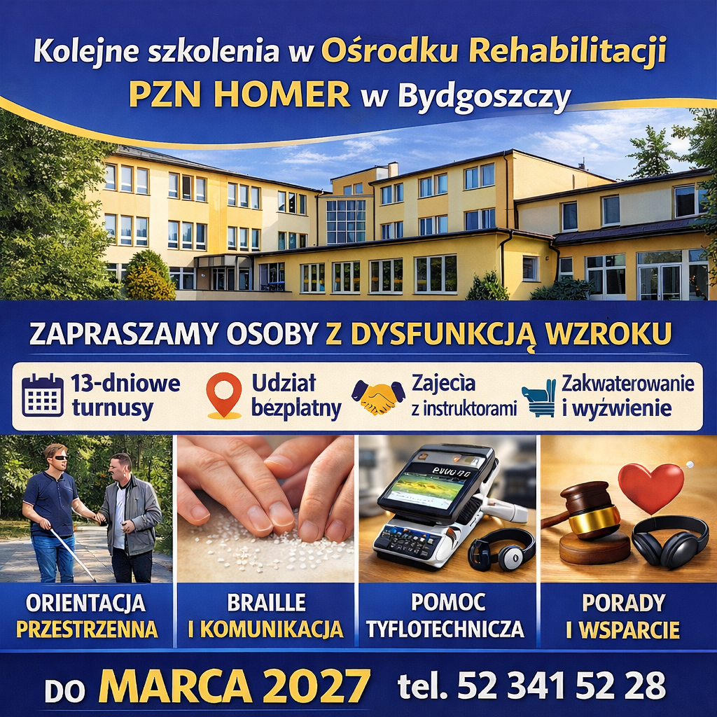 grafikaprzedstawiająca informacje o szkoleniu W PZN Homer w Bydgoszczy