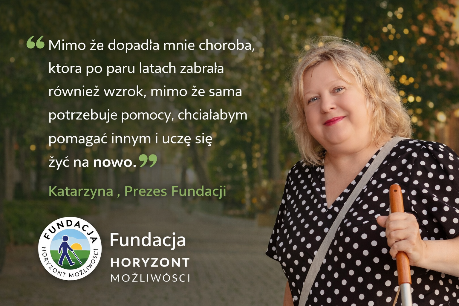 Katarzyna – Prezes Fundacji Rowon Horyzont Możliwości, inspirująca swoją siłą, empatią i codziennym uśmiechem